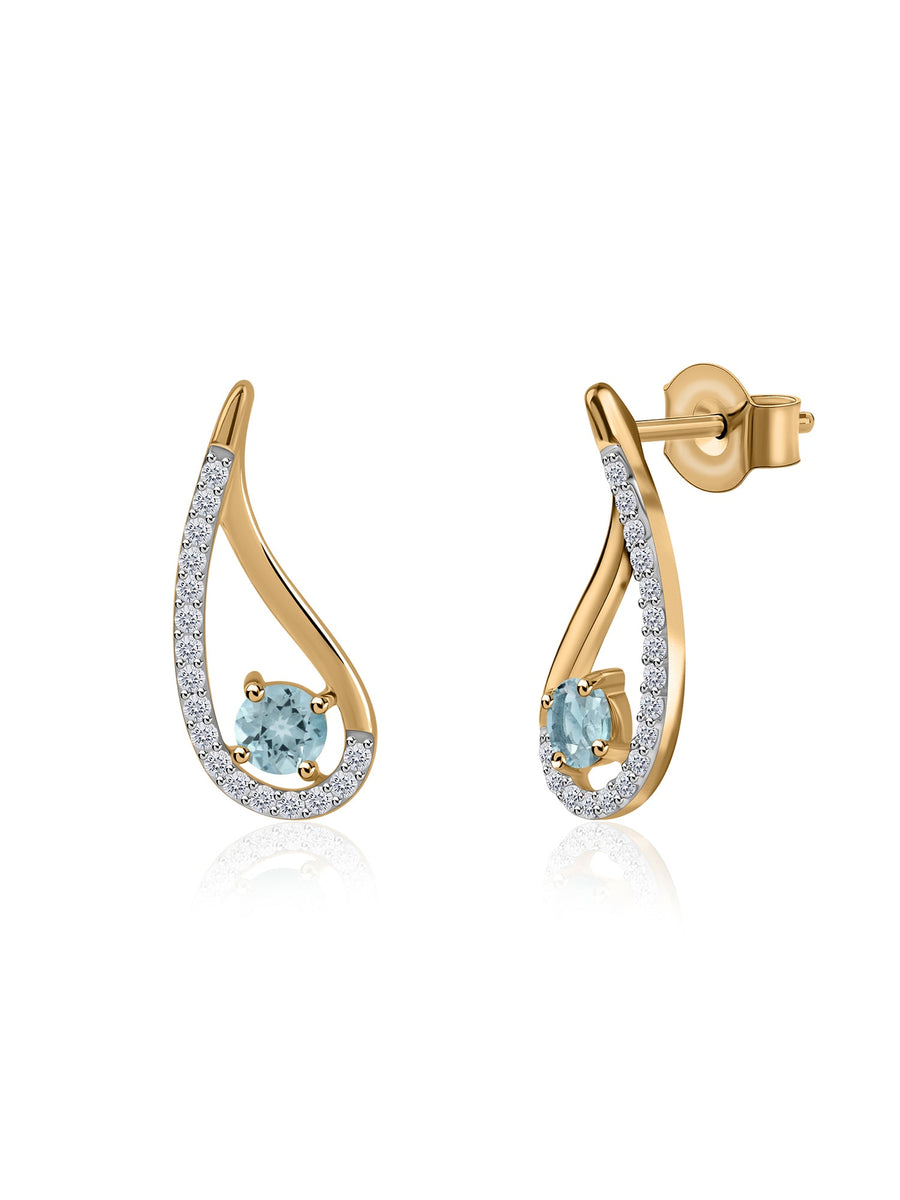Pear-fect Twisted Aquamarine Gold Earrings