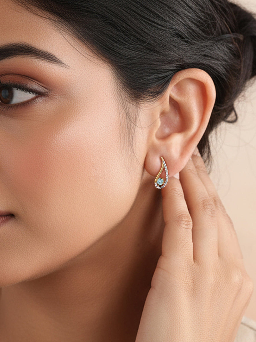 Pear-fect Twisted Aquamarine Gold Earrings