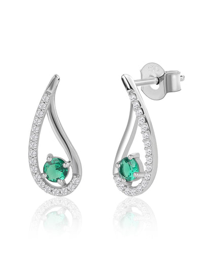 Pear-fect Twisted Silver Earrings for Women