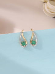 Green Emerald Precious Earrings