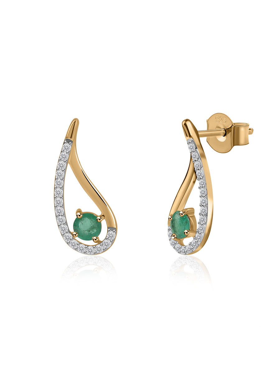 Green Emerald Precious Earrings