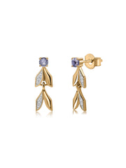Tanzanite Leaf Earrings