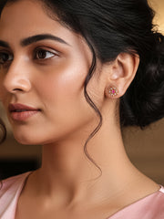 Natural Red Ruby Earrings