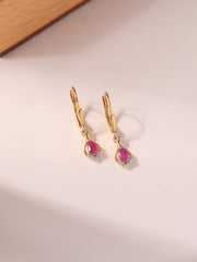 Natural Ruby Lever Back Earrings