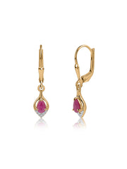 Natural Ruby Lever Back Earrings