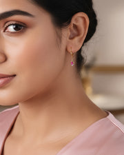 Natural Ruby Lever Back Earrings