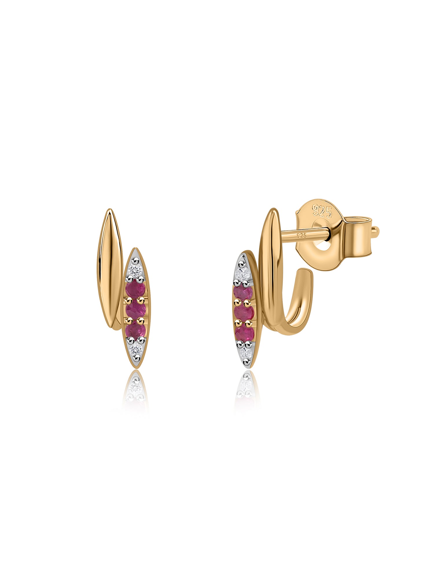 Precious Natural Ruby Earring Studs
