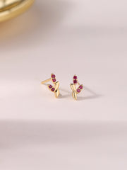 Natural Ruby Leaves Earrings