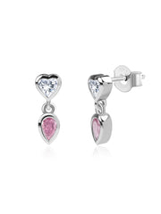 Pink Heart Drop Earrings