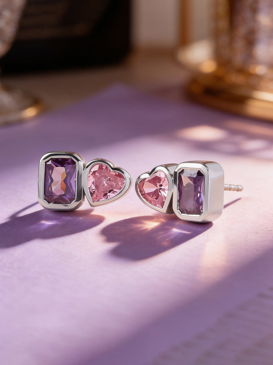 Toi Et Moi Dual Solitaire Studs