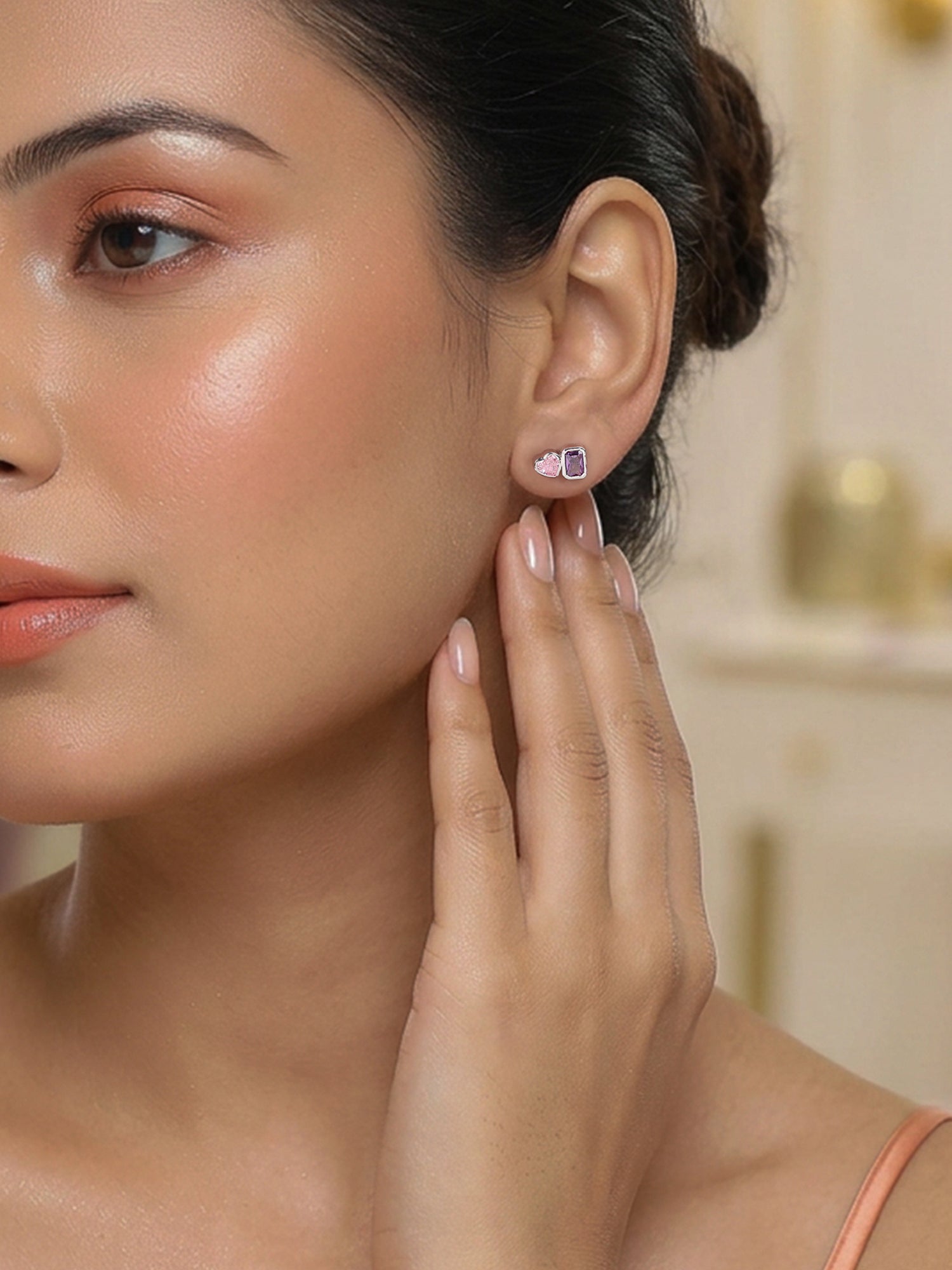 Toi Et Moi Dual Solitaire Studs