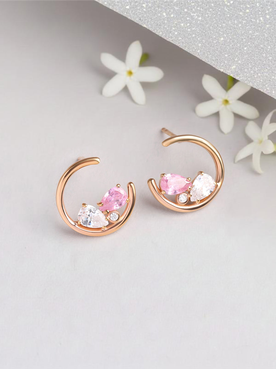 Crescent Moon Stud Earrings