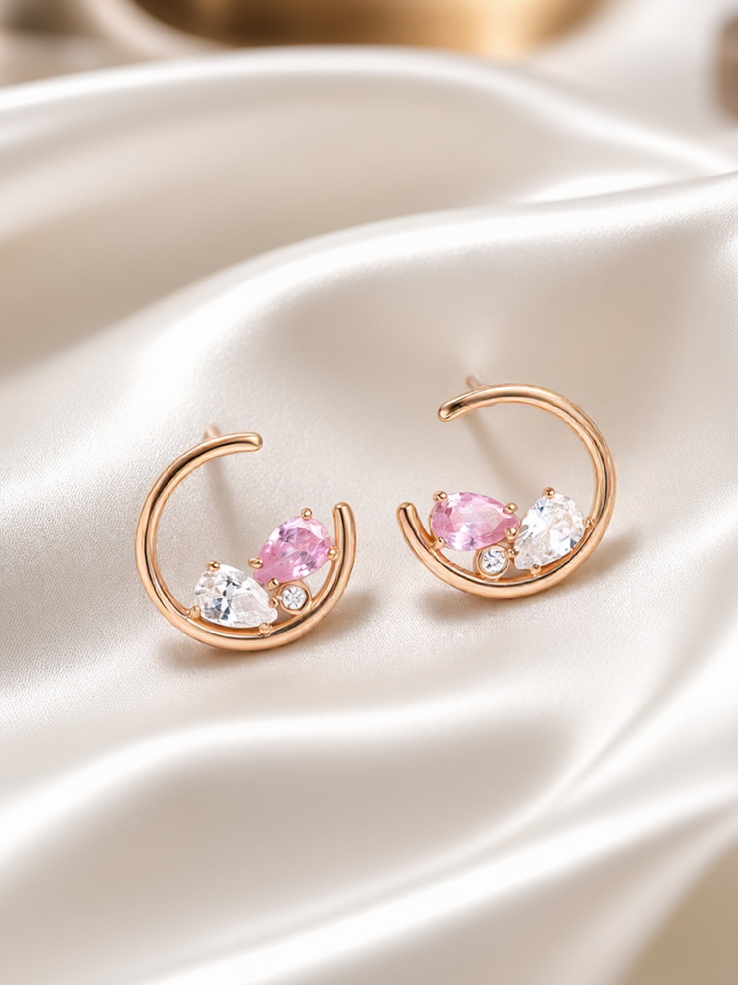 Crescent Moon Stud Earrings
