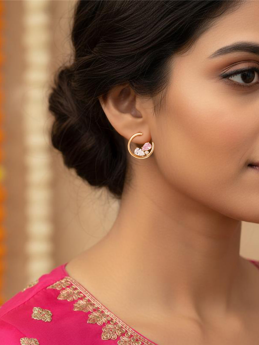 Crescent Moon Stud Earrings