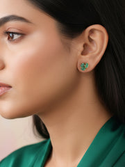 Double Pear Natural Emerald Earrings