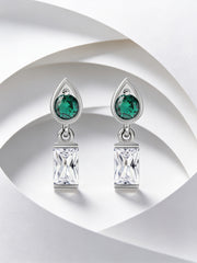 Green Emerald Drop Earrings For Women