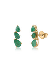Pretty In Natural Green Emerald Earrings