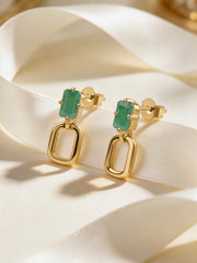 Natural Emerald Drop Earrings