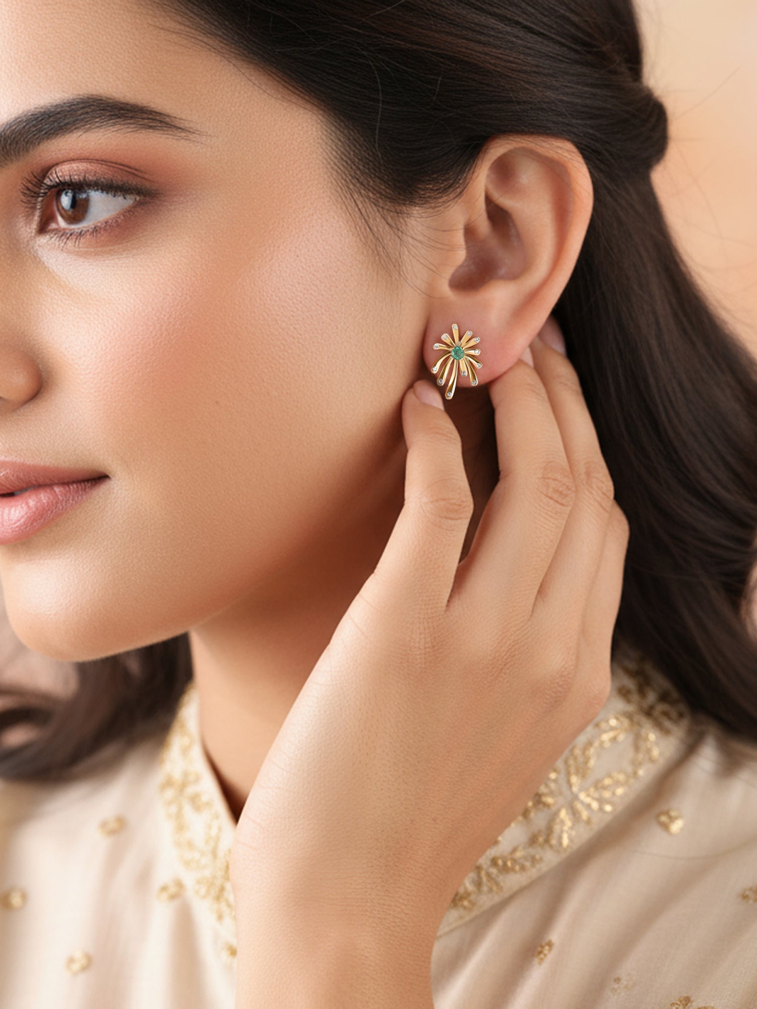 Natural Emerald Sparkle Earrings