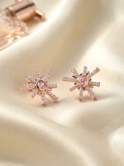 Rose Gold And Pink Sparkles Earrings