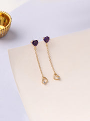Amethyst Heart Danglers