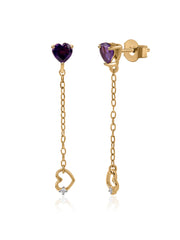 Amethyst Heart Danglers