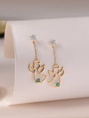 Natural Emerald Angel Earrings