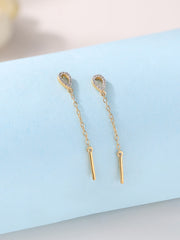Natural White Zirconia Long Earrings