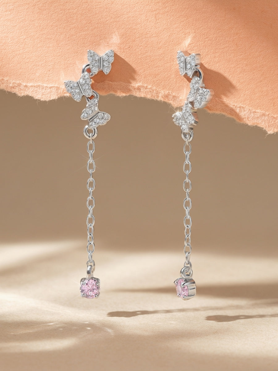 Sparkle Butterfly Dangle Earrings For Women