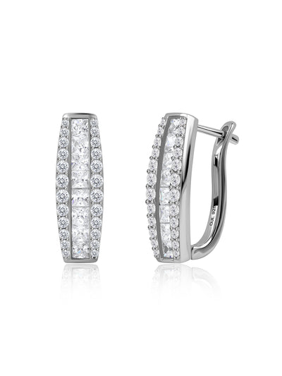 Dazzling American Diamond Silver Hoop Earrings
