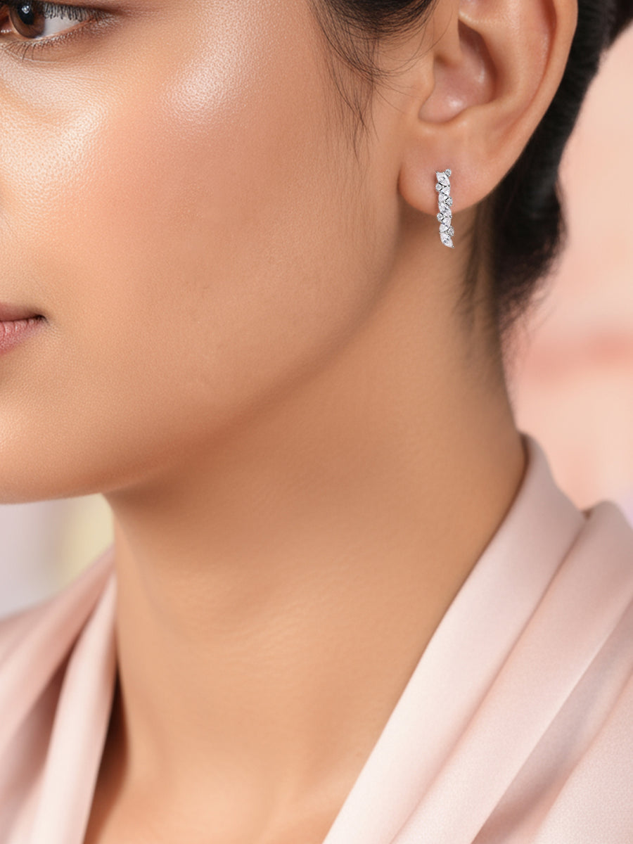 Celestial Cascade Silver Earrings