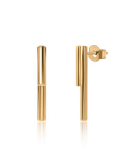 Linear Elegance Gold Drop Earrings 5MM