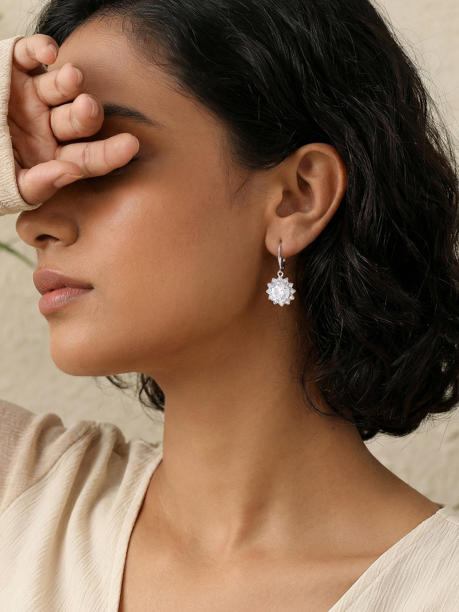 Starlight Bloom Silver Earrings