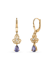 Twilight Drop Tanzanite Silver Earrings