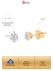 Lab Diamond 0.50 Carat Tw. Solitaire Stud Earrings