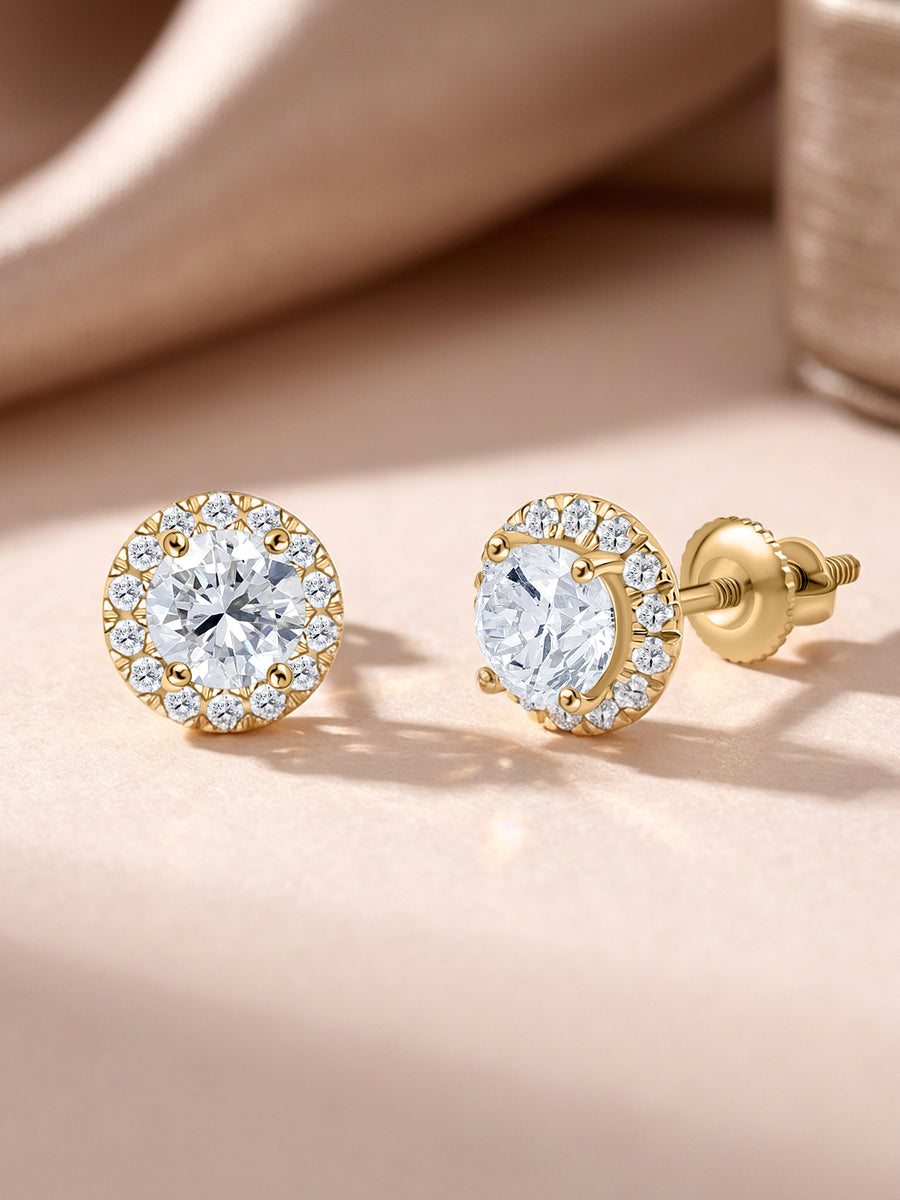 Classic 1 Carat Round Lab-Grown Diamond Studs