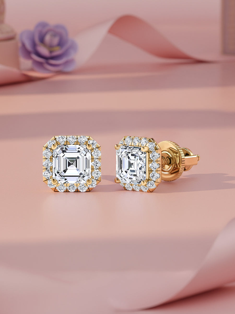 1.5 Carat Asscher Stud Earrings