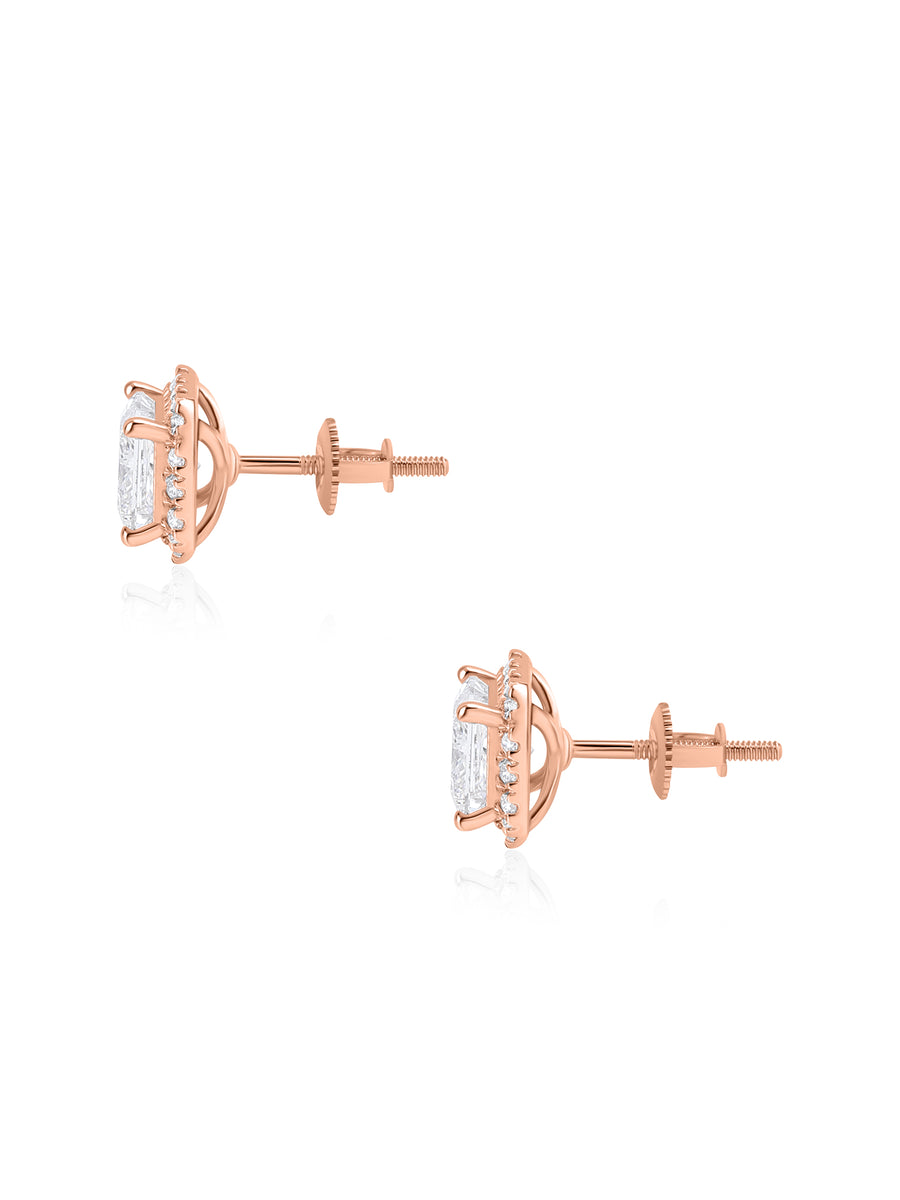 2 Carat Crowned Glow Studs