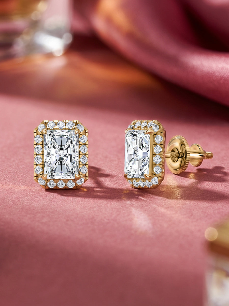 2 Carat Luxe Cut Radiants Stud Earrings