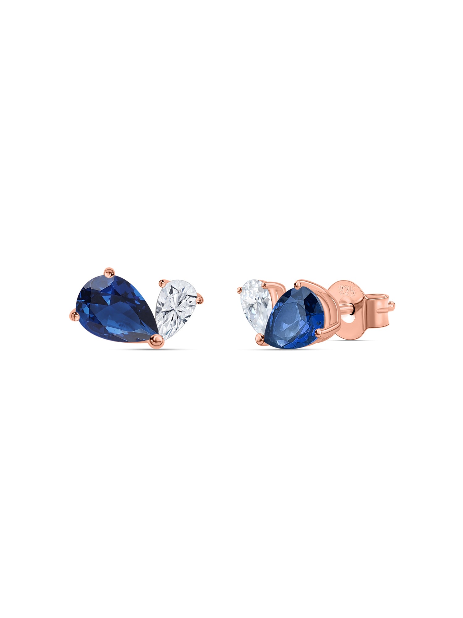 Blue Toi Et Moi Rose Gold Earring For Women