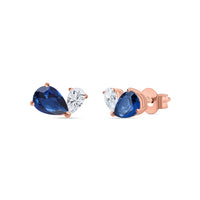 Blue Toi Et Moi Rose Gold Earring For Women