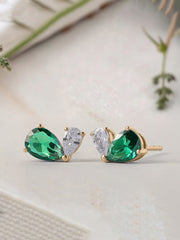 Green Toi Et Moi Yellow Gold Earring For Women