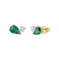Green Toi Et Moi Yellow Gold Earring For Women