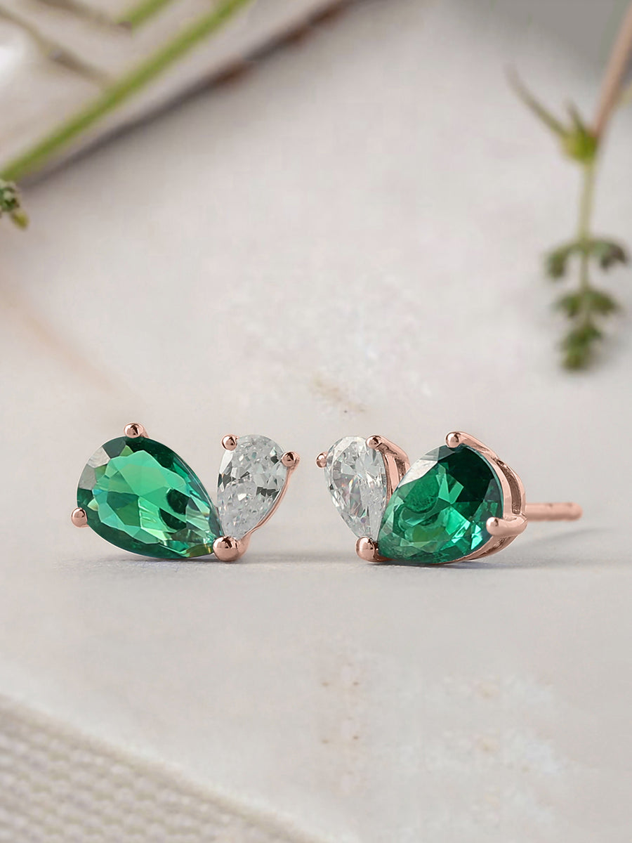 Green Toi Et Moi Rose Gold Earring For Women