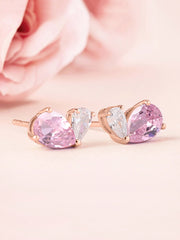 Pink Toi Et Moi Rose Gold Earring For Women