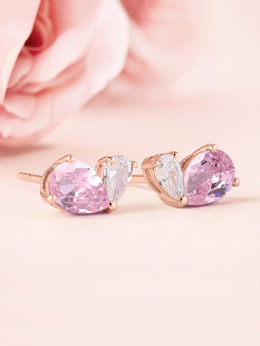 Pink Toi Et Moi Rose Gold Earring For Women