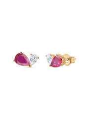 Red Toi Et Moi Yellow Gold Earring For Women