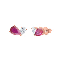 Red Toi Et Moi Rose Gold Earring For Women