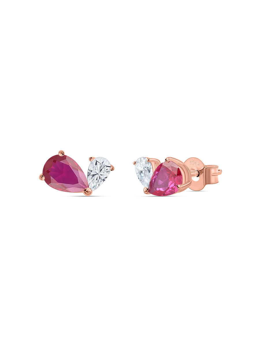 Red Toi Et Moi Rose Gold Earring For Women