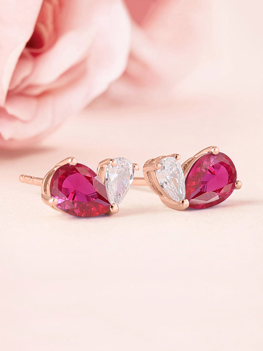 Red Toi Et Moi Rose Gold Earring For Women